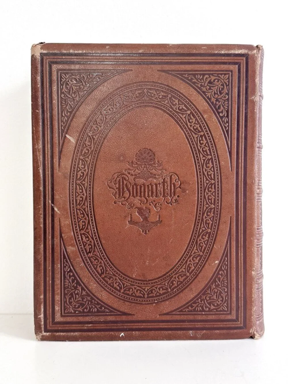 THE COMPLETE WORKS OF WILLIAM HOGARTH ANTIQUE LEATHER BOUND BOOK STEEL ENGRAVING